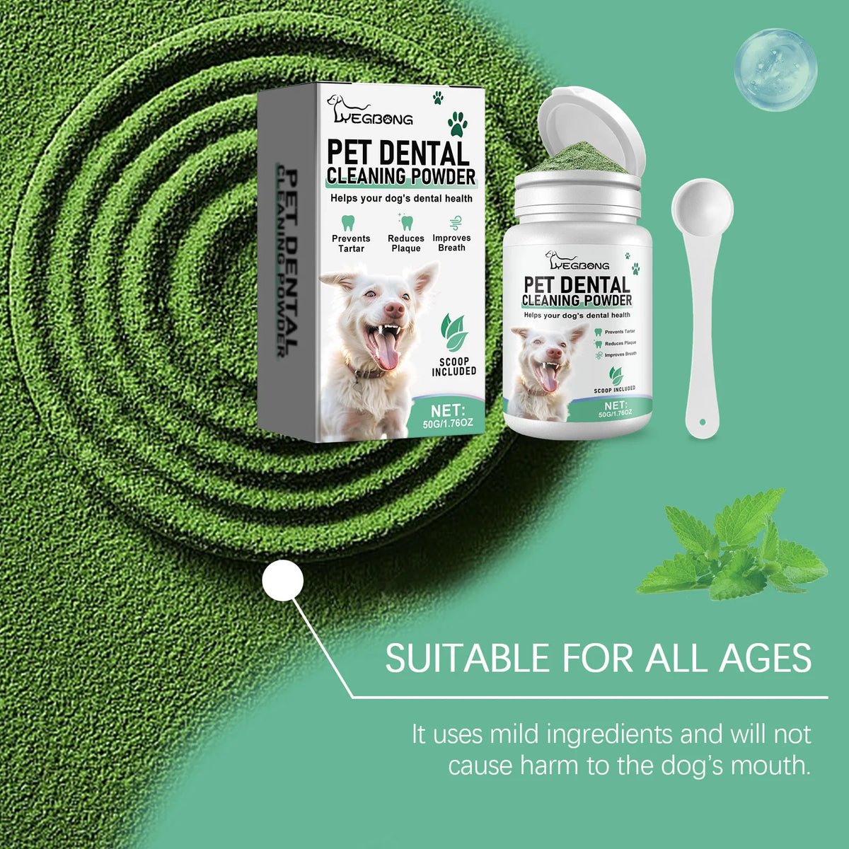 Yegbong Pet Dental Cleaning Powder Removes Plaque And Tartar