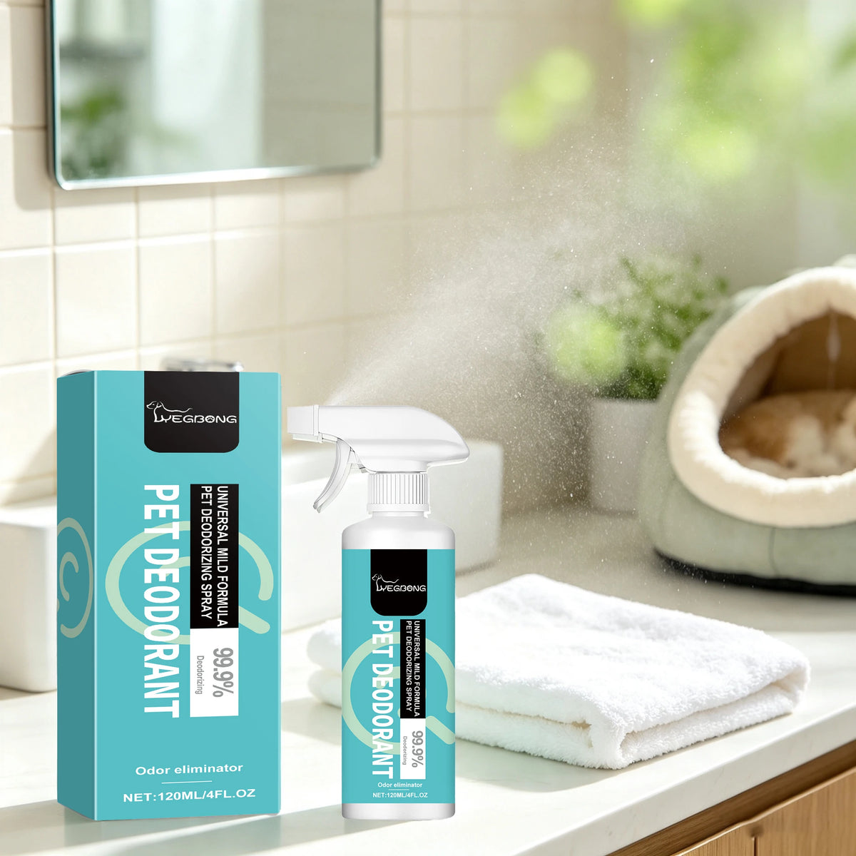 Yegbong Gentle Pet Deodorant Spray With Lime Green Tea Scent