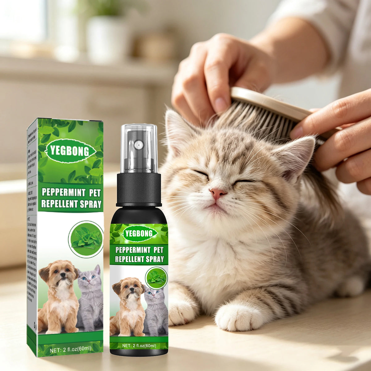 Yegbong Mint Flea Repellent Spray Natural Formula Sooothing Pet Care