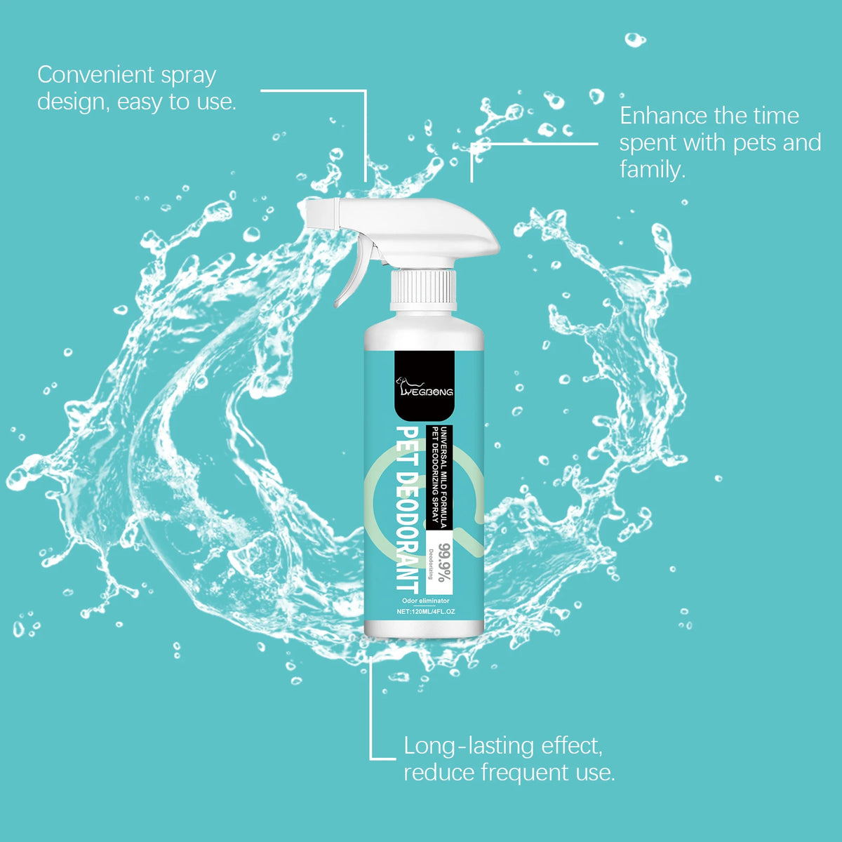 Yegbong Gentle Pet Deodorant Spray With Lime Green Tea Scent