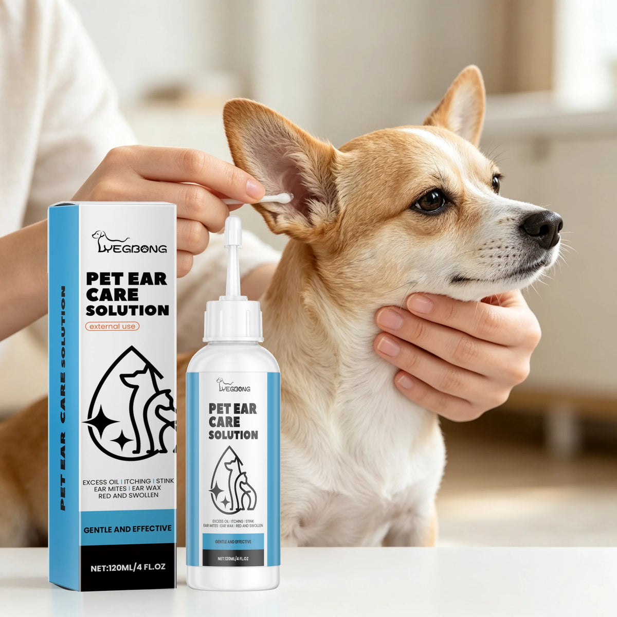 Yegbong Pet Ear Care Solution Liquid For Gentle Ear Cleaning