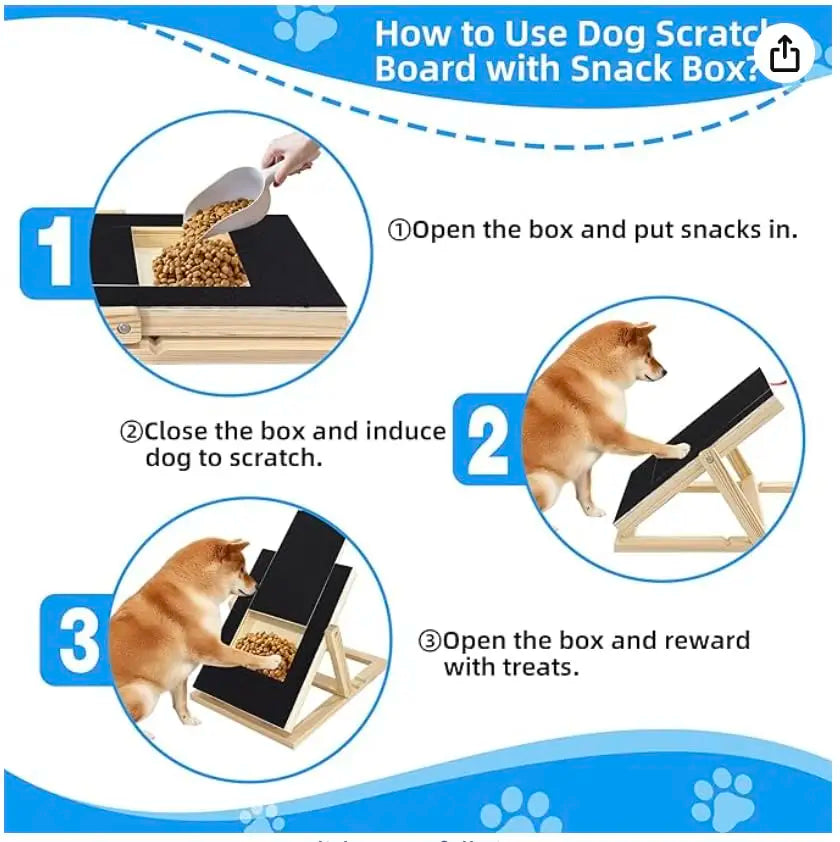 Adjustable Wooden Dog Nail Care Board With Treat Drawer