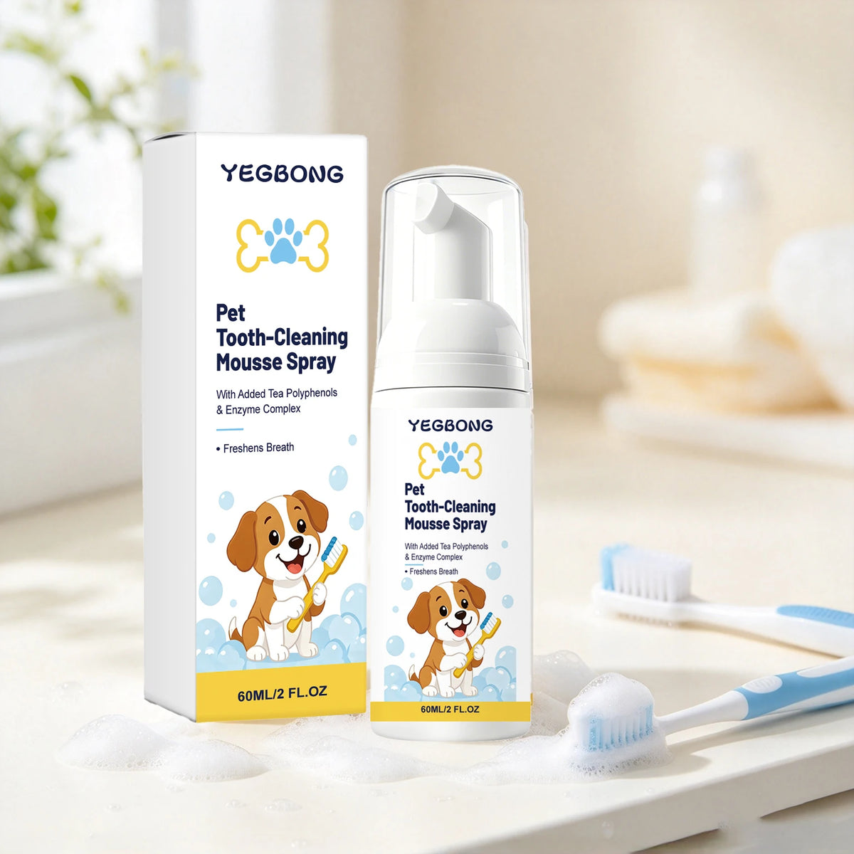Pet Teeth Cleaning Mousse Enzyme Formula For Cats And Dogs