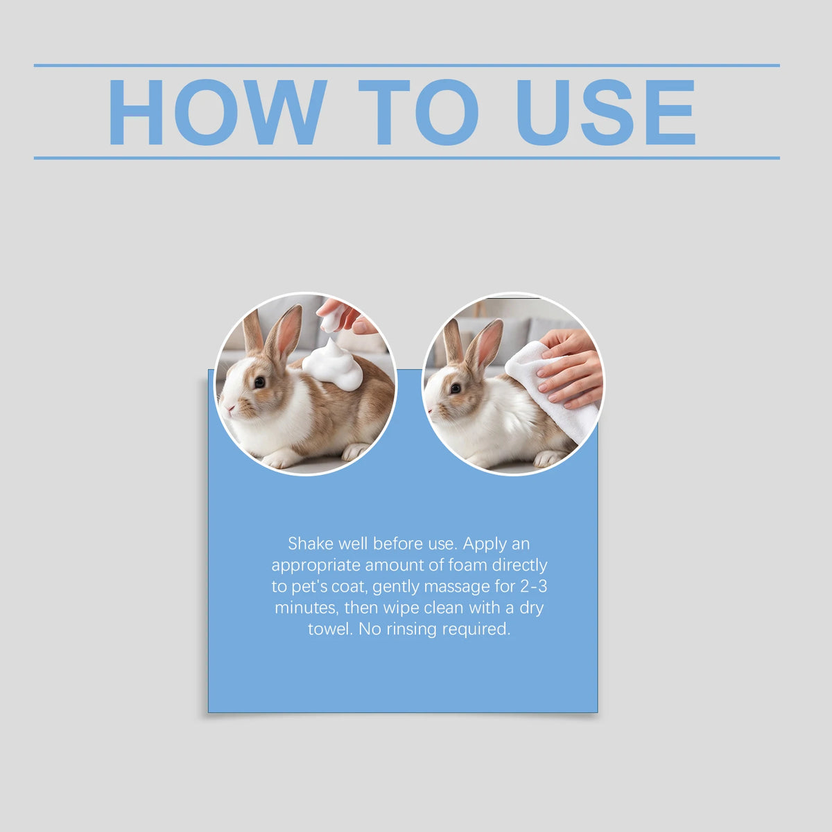 Gentle Rabbit Cleaning Mousse Bath Foamer Removes Odors Soothes Skin