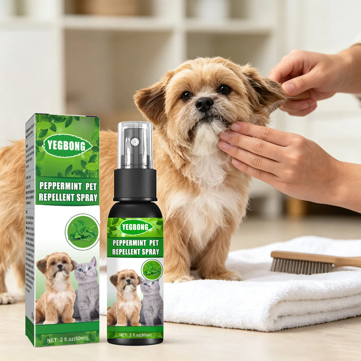 Yegbong Mint Flea Repellent Spray Natural Formula Sooothing Pet Care