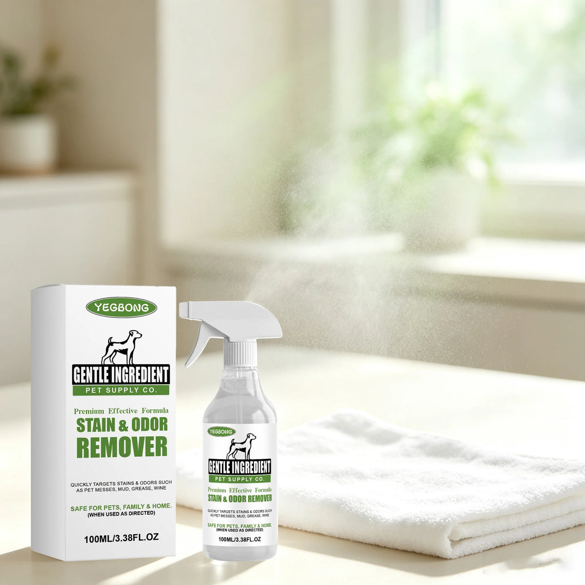 Yegbong Professional Pet Stain And Odor Cleaner Spray