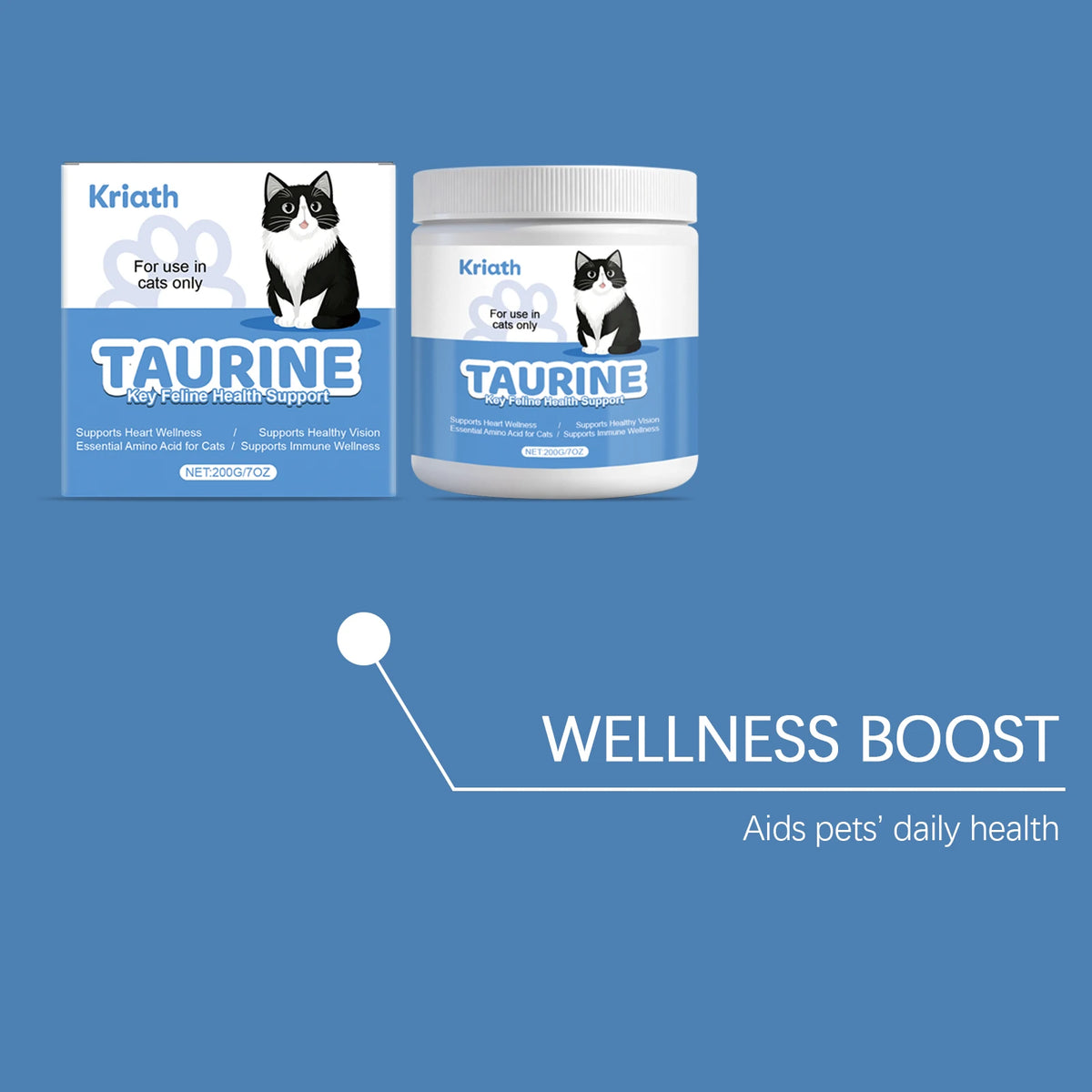 Natural Taurine Powder Supplement For Cats And Dogs Oral Health