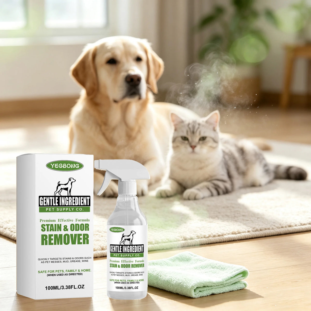 Yegbong Professional Pet Stain And Odor Cleaner Spray