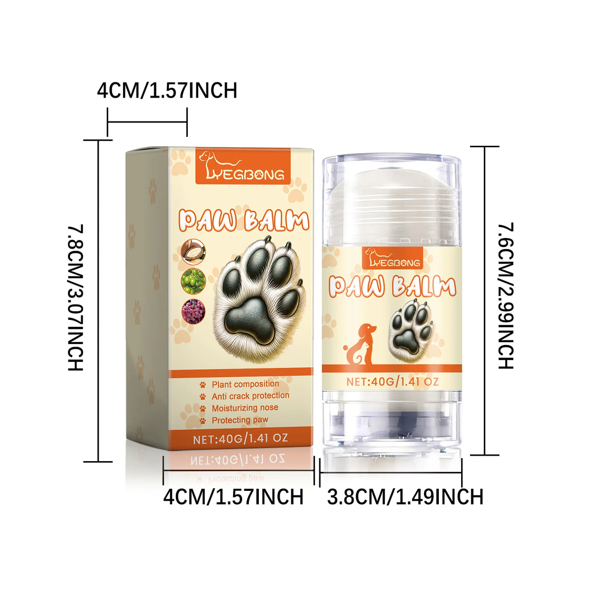 Yegbong Plant Formula Pet Paw Balm Stick Deep Moisturizing Care