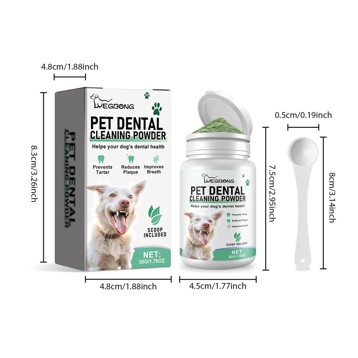 Yegbong Pet Dental Cleaning Powder Removes Plaque And Tartar