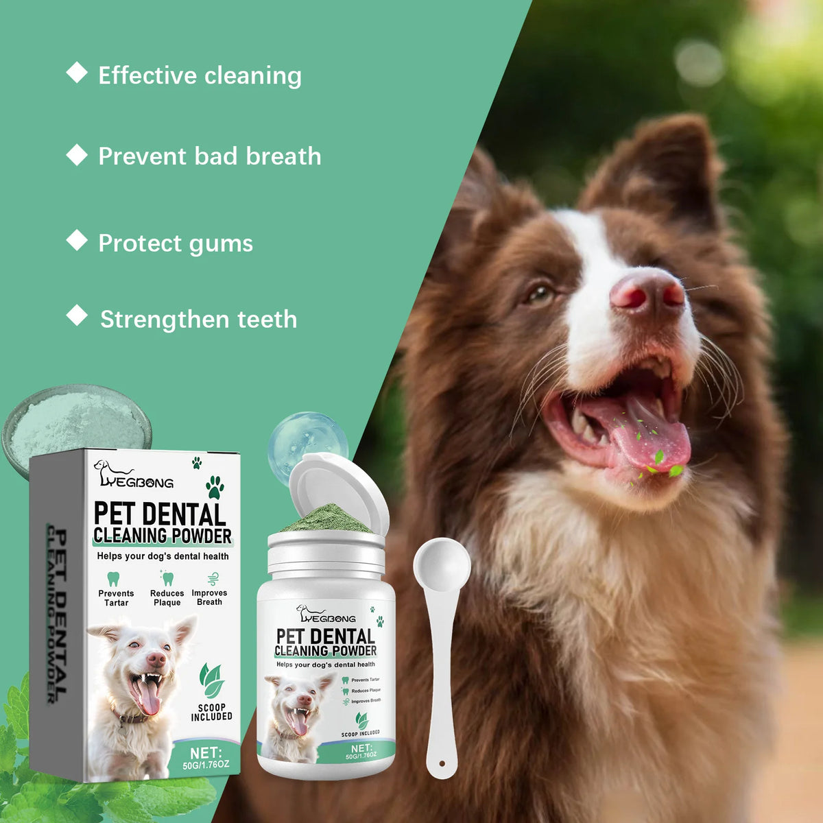 Yegbong Pet Dental Cleaning Powder Removes Plaque And Tartar