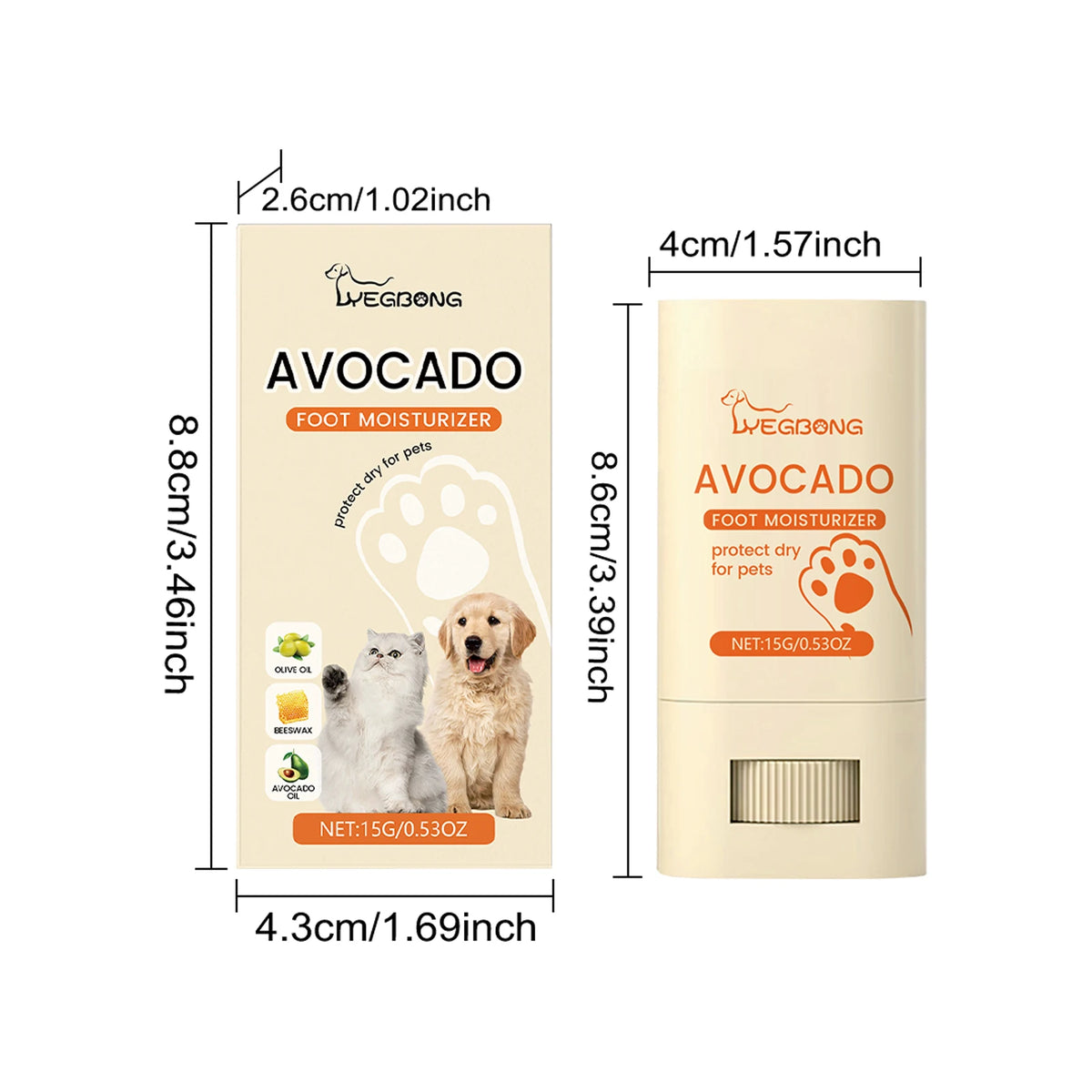 Yegbong Avocado Oil Pet Paw Balm Nourishing Care For Cats Dogs