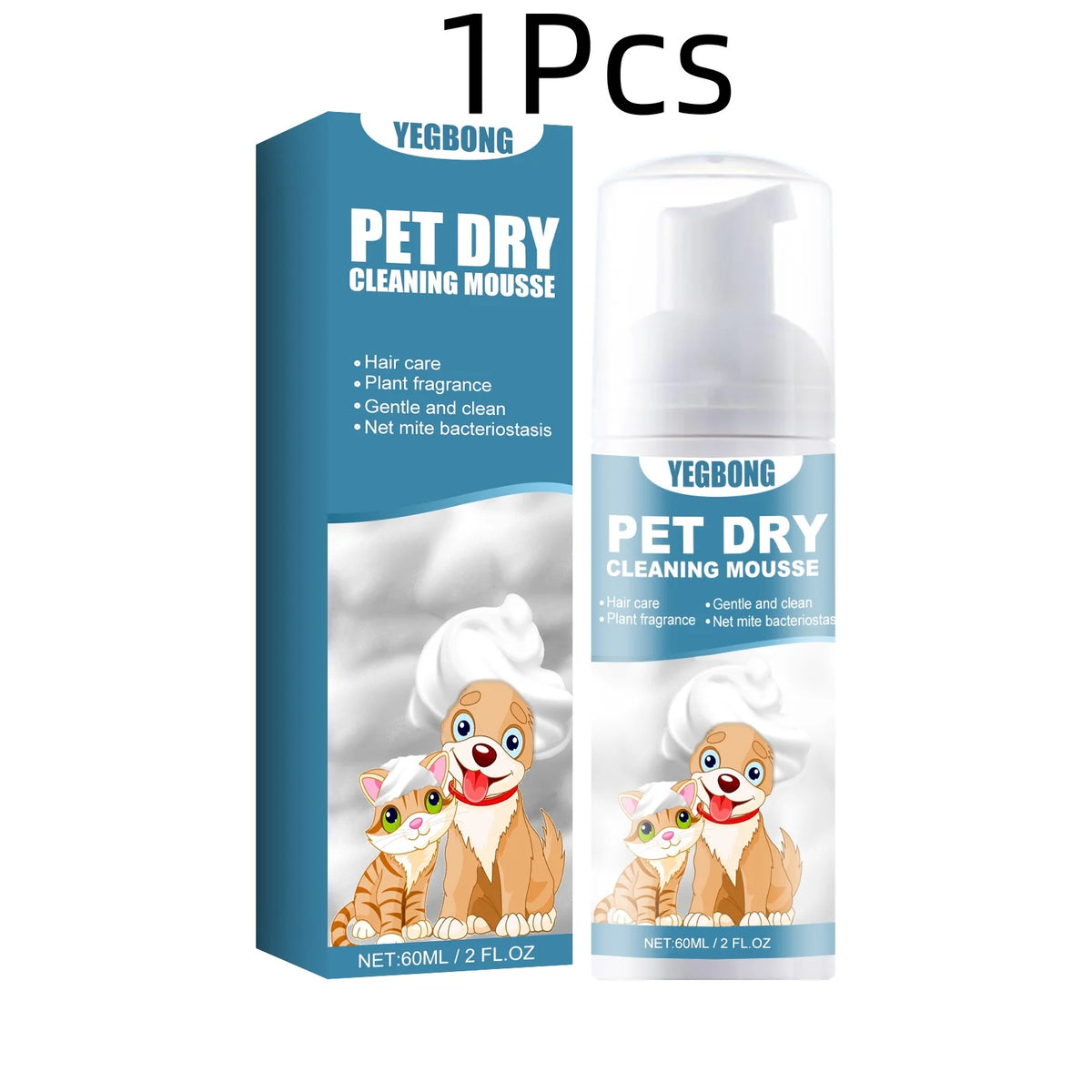 YEGBONG Pet Dry Shampoo Mousse for Gentle Cleansing