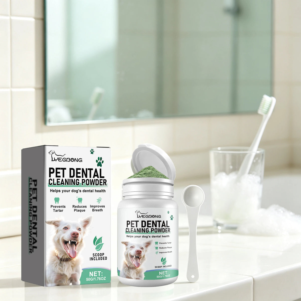 Yegbong Pet Dental Cleaning Powder Removes Plaque And Tartar