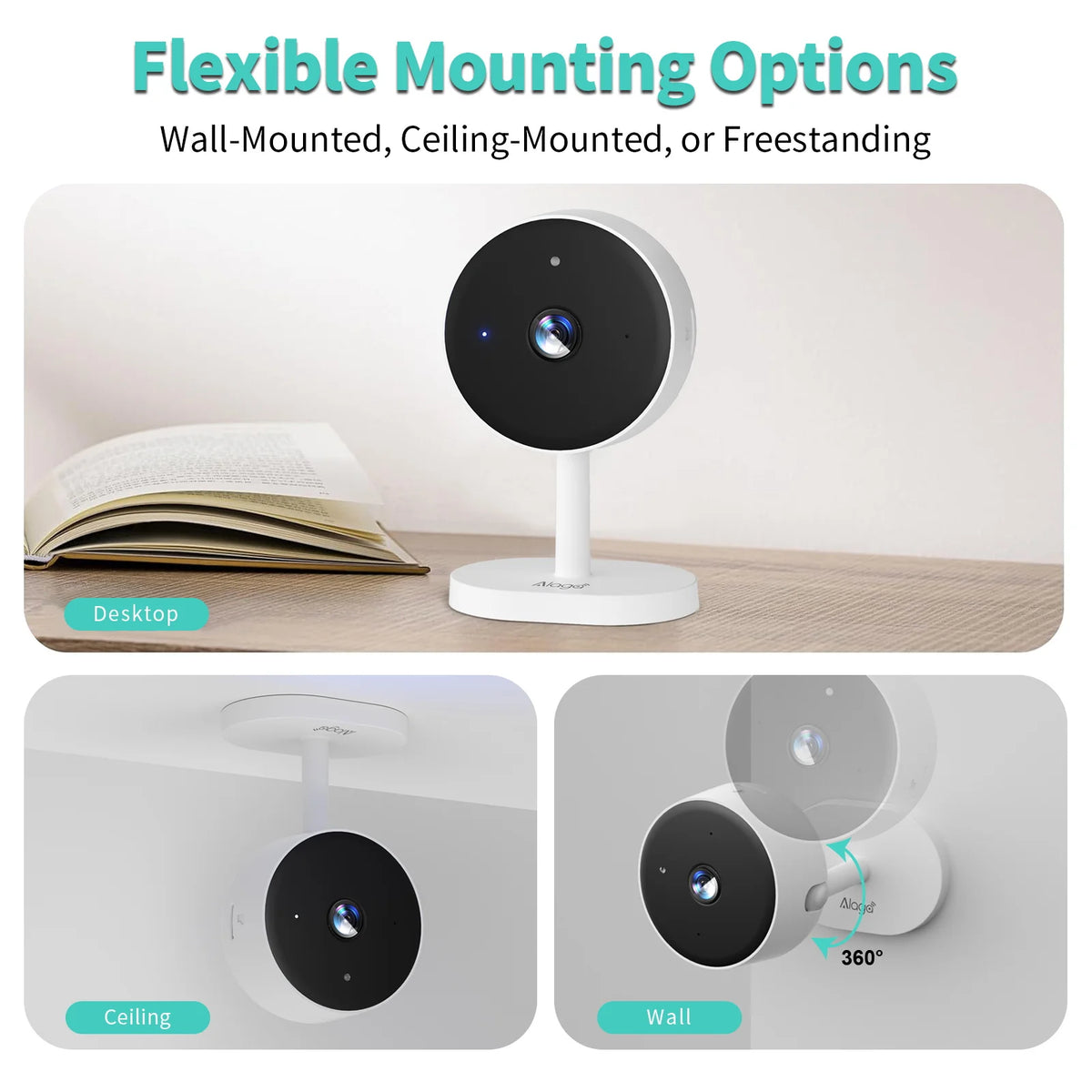 ALAGA 3MP Indoor Security Camera With Smart Tracking And Alerts