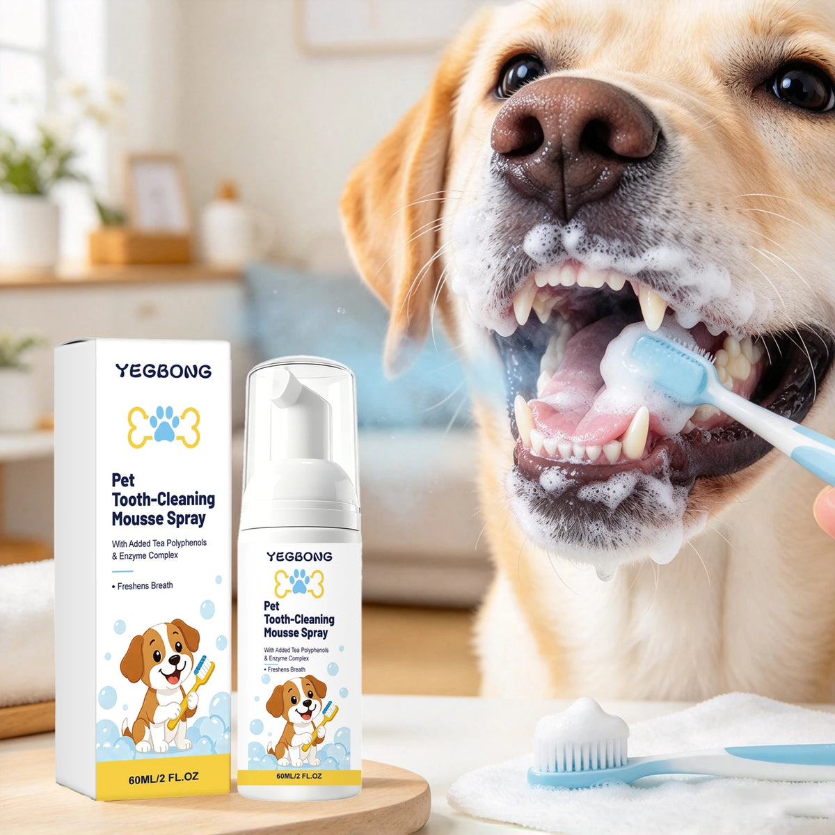 Pet Teeth Cleaning Mousse Enzyme Formula For Cats And Dogs