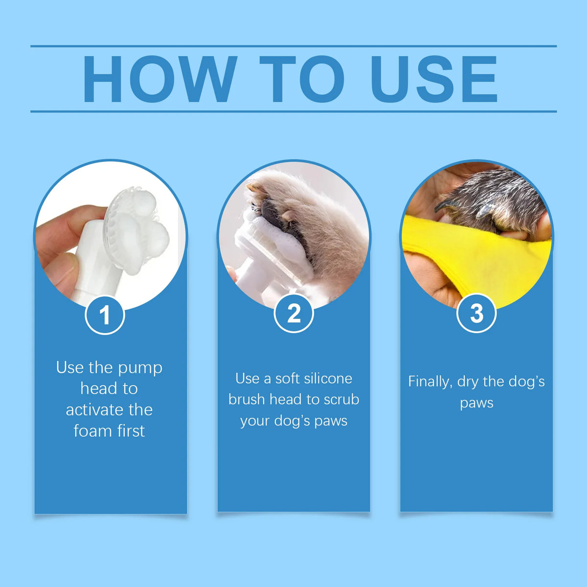 Yegbong Pet Paw Cleaner With Silicone Brush For Pets