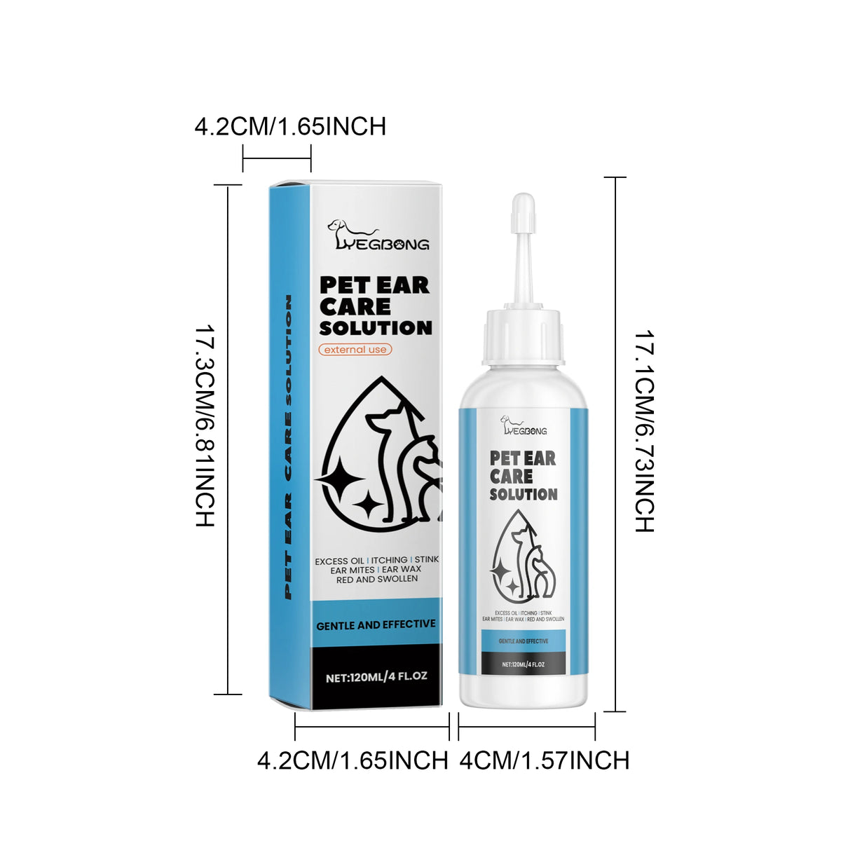 Yegbong Pet Ear Care Solution Liquid For Gentle Ear Cleaning