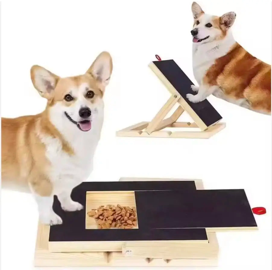 Adjustable Wooden Dog Nail Care Board With Treat Drawer