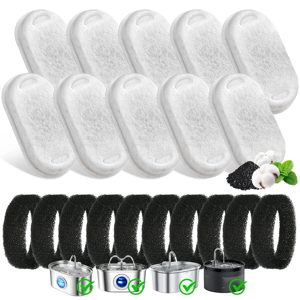 Replacement Activated Carbon Filters for Cat Water Fountains