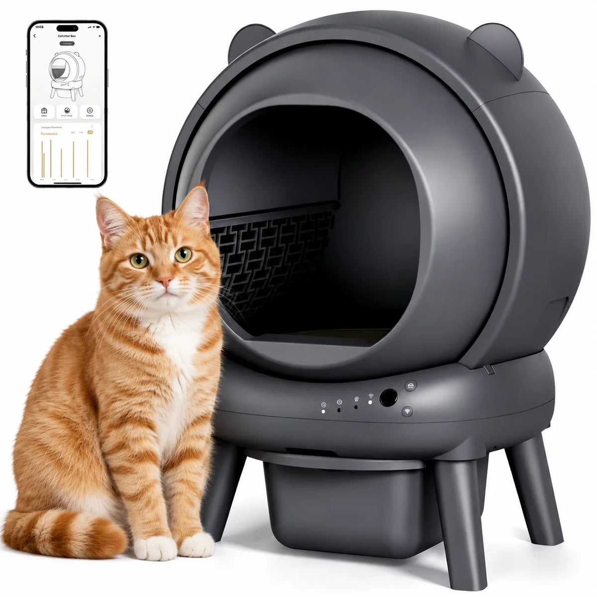 Cumrige Automatic Self Cleaning Cat Litter Box App Control