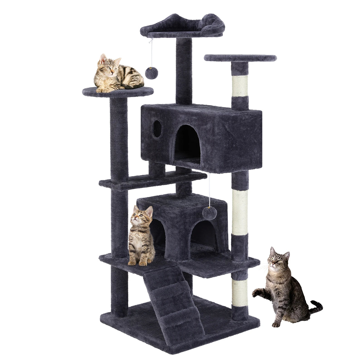 JHK Multi Tier Cat Tree Tower With Sisal Scratching Post Platform