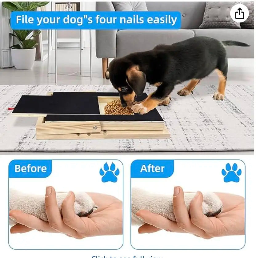 Adjustable Wooden Dog Nail Care Board With Treat Drawer