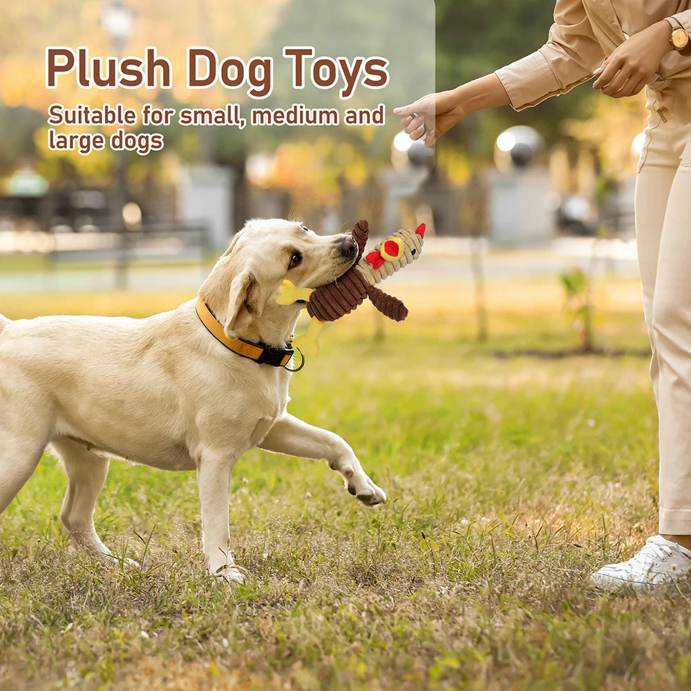 Premium Plush Squeaky Dog Toys Stuffed Chew Bundle For Pets