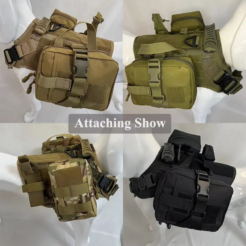 Petavel Nylon Tactical Dog Molle Pouches Harness Set