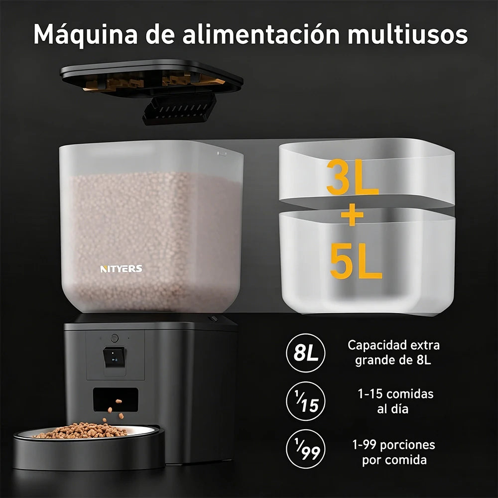 Nityers Smart Automatic Cat Feeder With 1080P Camera And WiFi