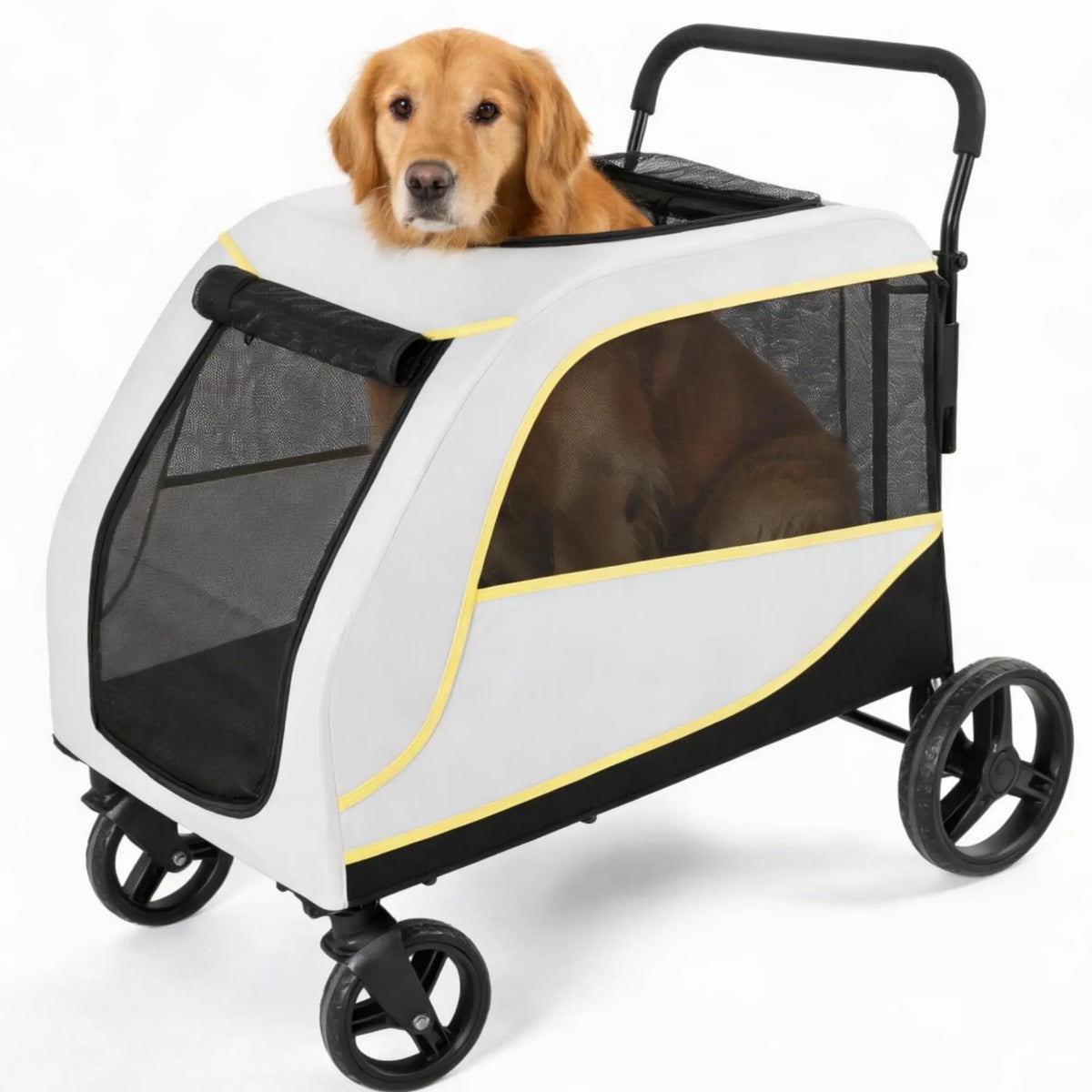 Large and Medium Dog Stroller with Dual Entry Breathable Mesh