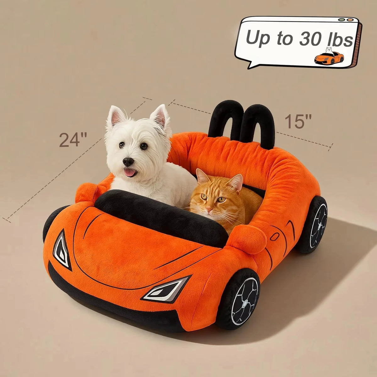 CWV Supercar Soft Fleece Pet Bed For Cats With Pillow