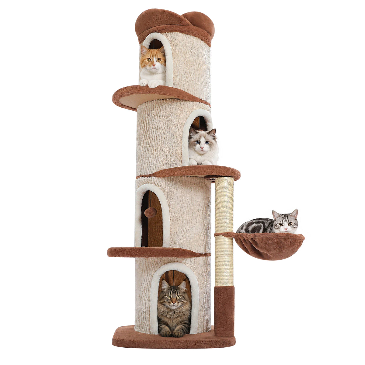 P Cat Tree With Spacious Condos Scratching Posts Cozy Beds