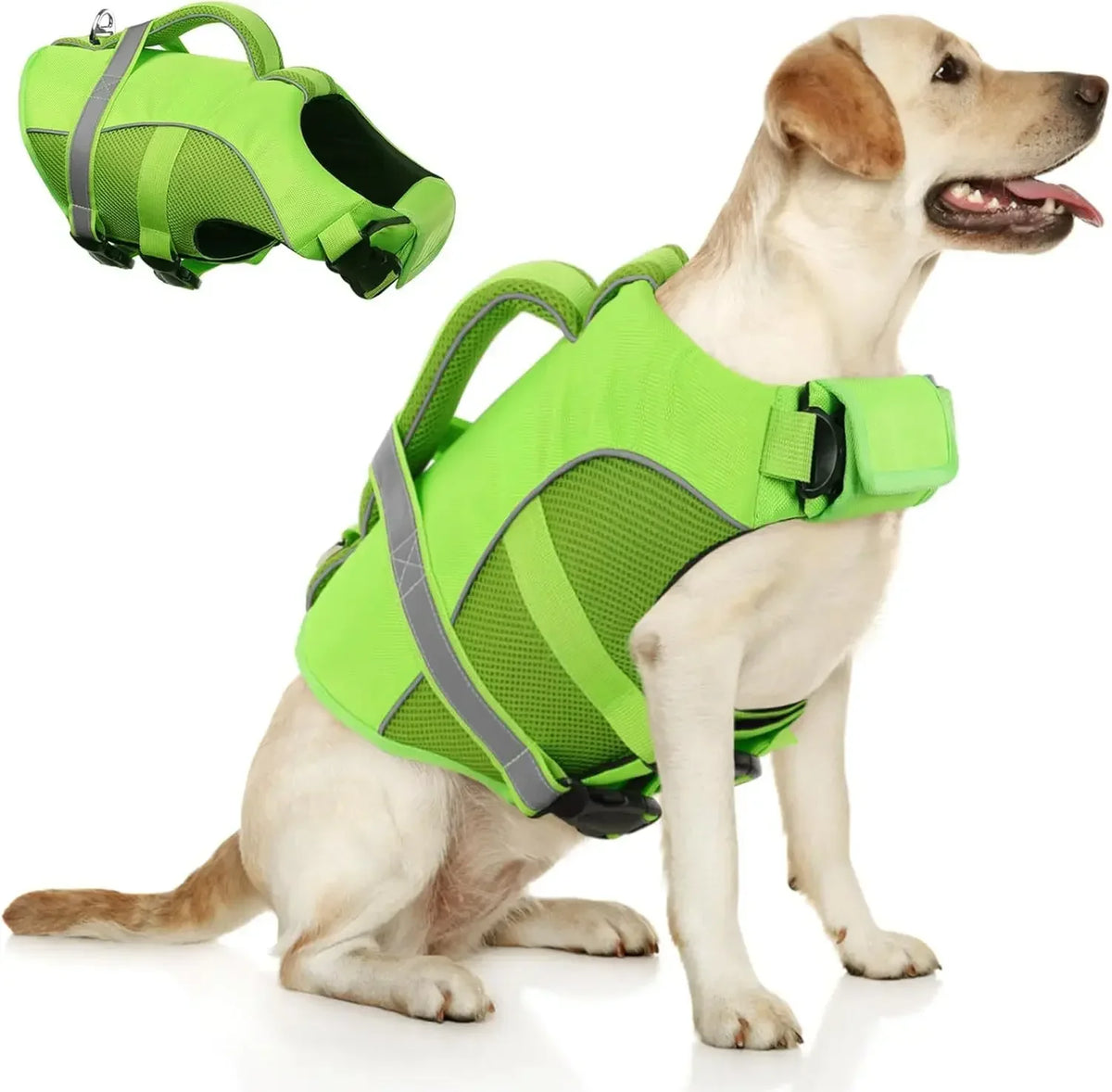 Durable Mesh Dog Life Jacket With Ergonomic Rescue Handle