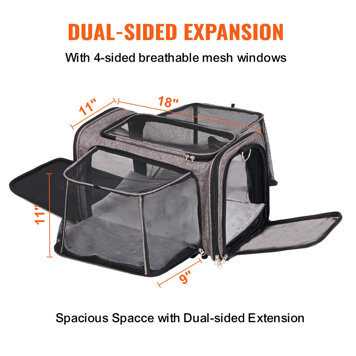 Breathable Pet Travel Backpack With Wheeled Handle And Shoulder Strap