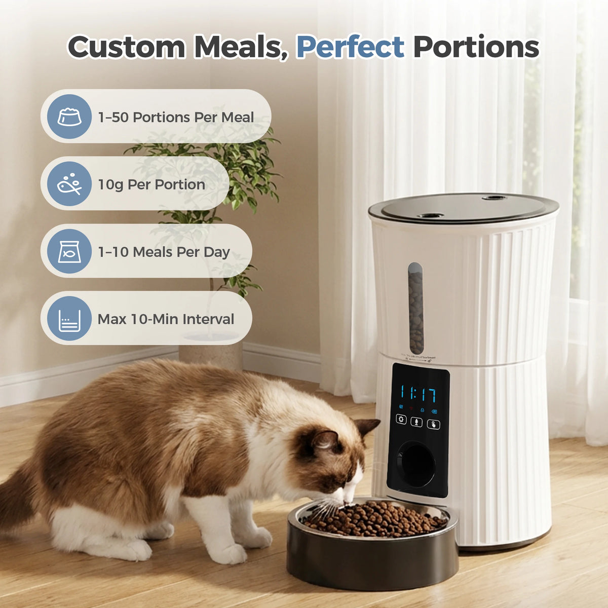 JHK WiFi Automatic Timed Cat Feeder With App Control