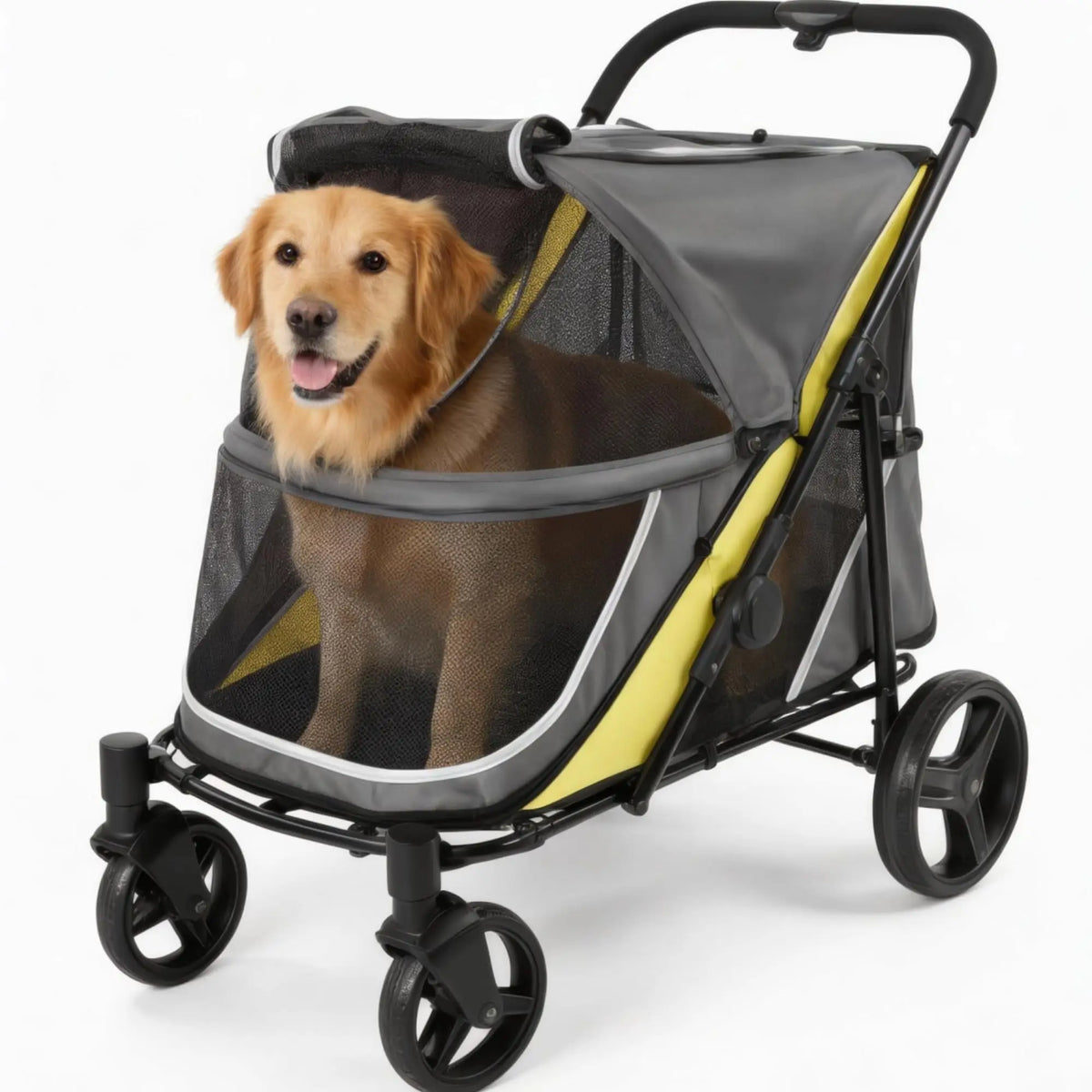 Large and Medium Dog Stroller with Dual Entry Breathable Mesh