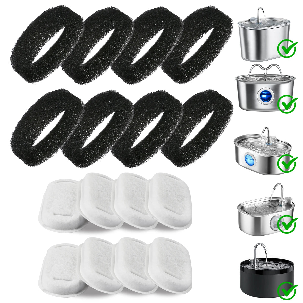 Replacement Activated Carbon Filters for Cat Water Fountains