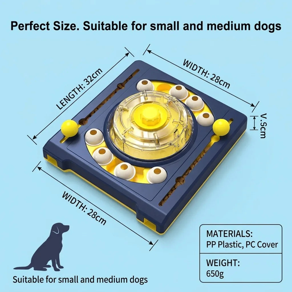Dog Puzzle Toy DJ Turntable Interactive Treat Dispenser For Enrichment