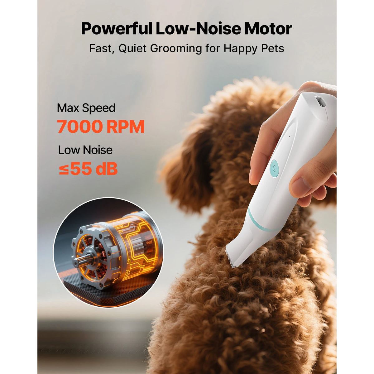 SucceBuy 4 In 1 Dog Grooming Clippers With Detachable Blades