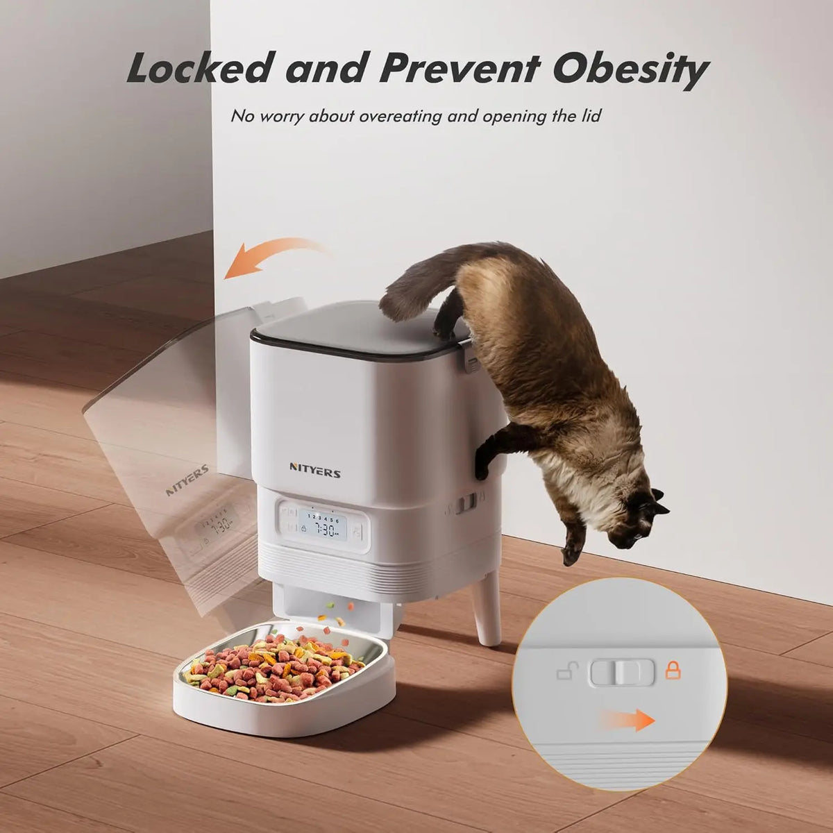 Nityers Smart Automatic Pet Feeder With WiFi App Control and Voice Recording