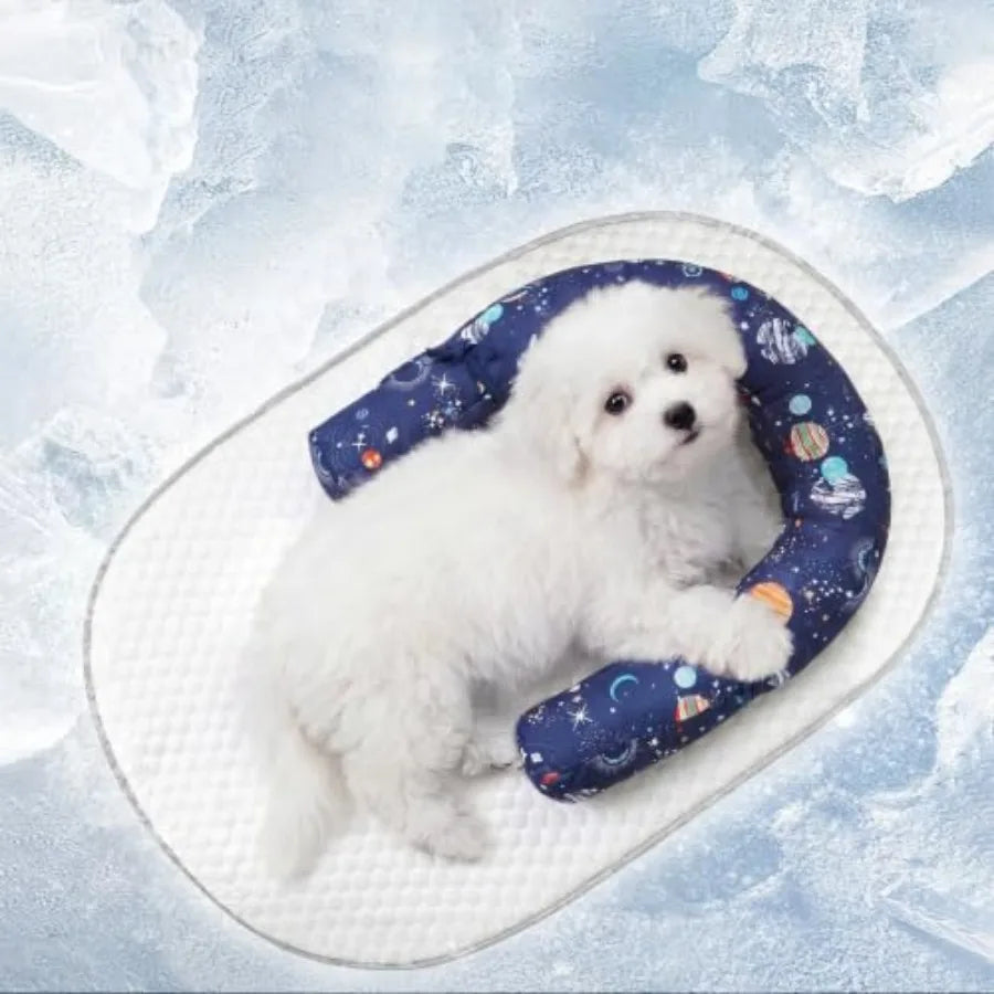 Premium Ice Silk Self Cooling Pet Mat With Memory Foam
