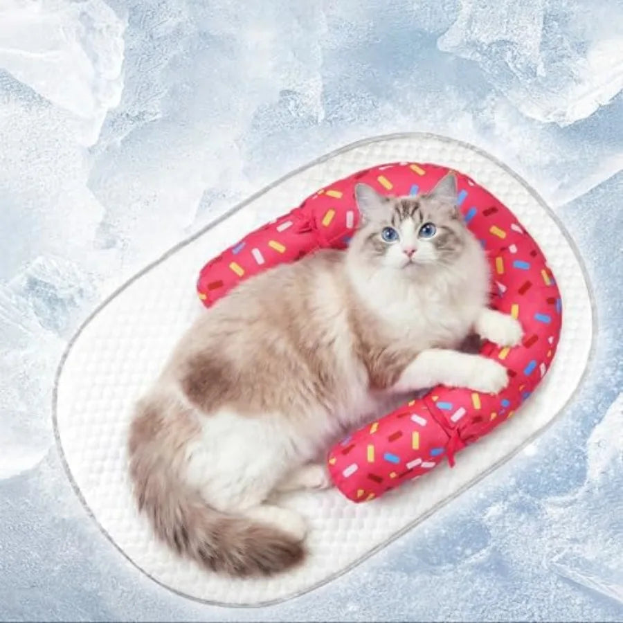 Premium Ice Silk Self Cooling Pet Mat With Memory Foam