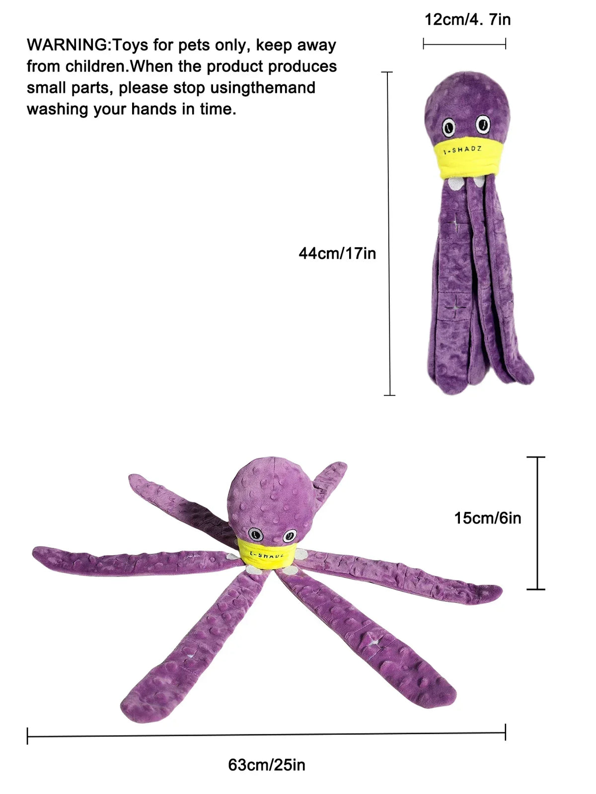 Plush Octopus Dog Snuffle Toy Interactive Puzzle Chew Toy