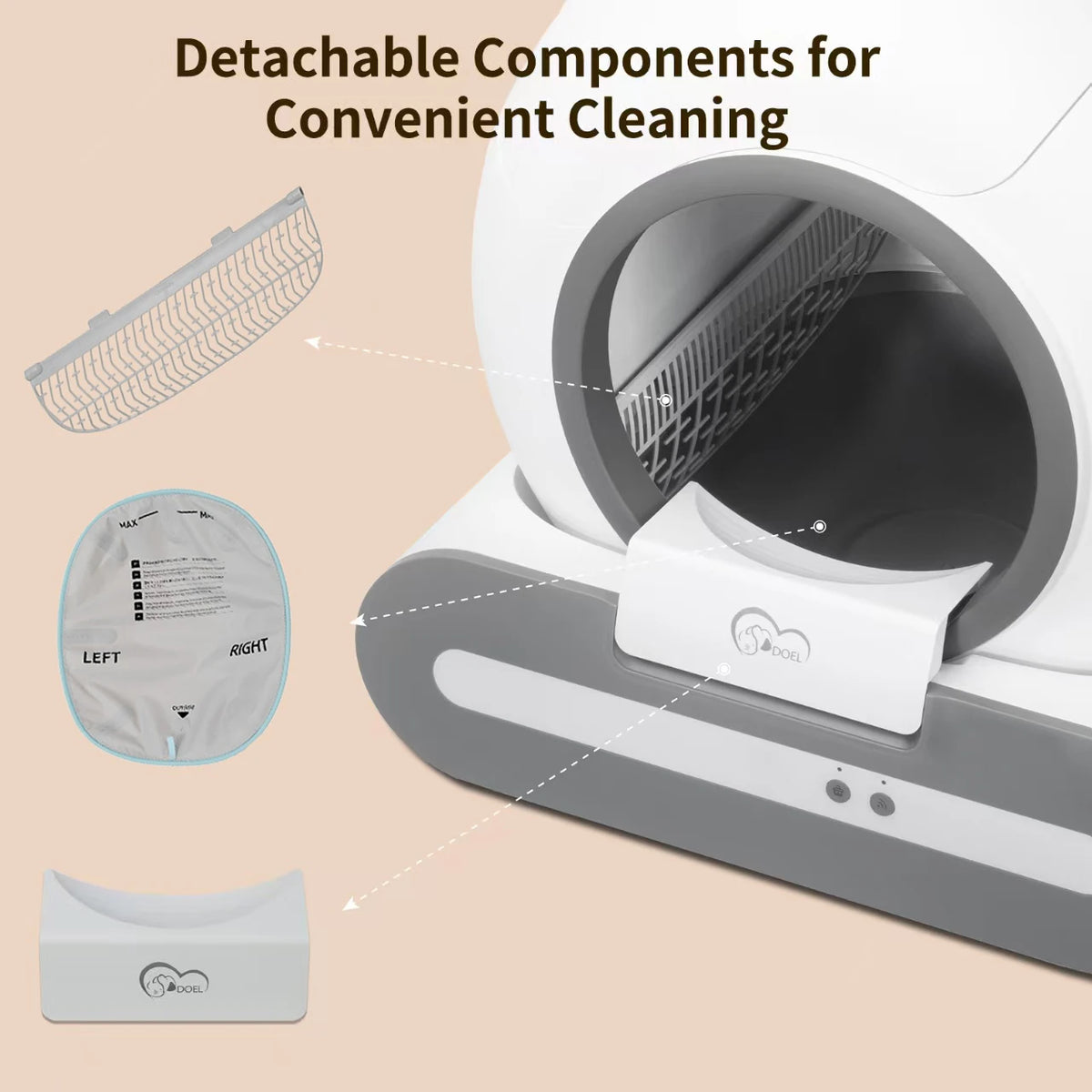 DOEL Automatic Self Cleaning Cat Litter Box With App Control