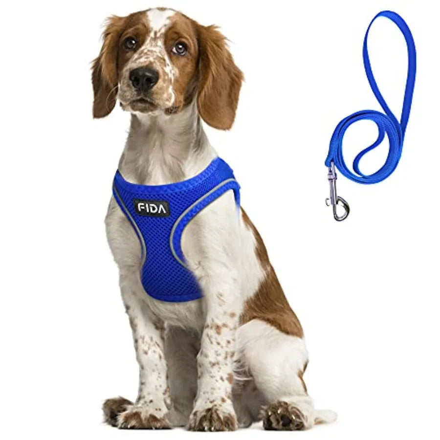 Breathable Soft Mesh Dog Harness With Adjustable Leash