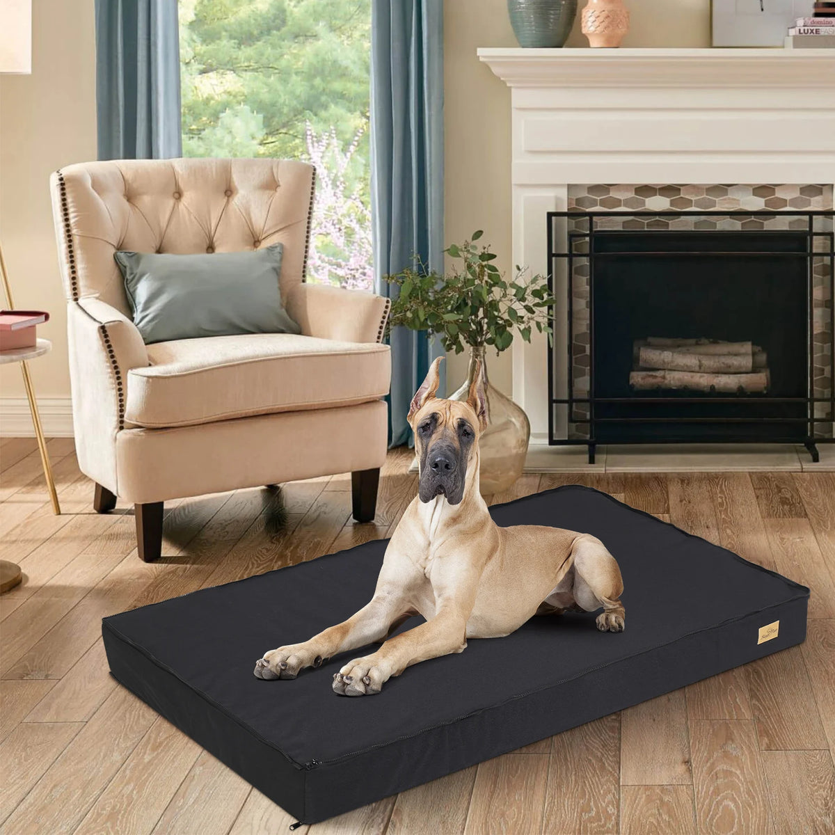 Jumbo Orthopedic Dog Bed With Memory Foam Waterproof Washable Cover