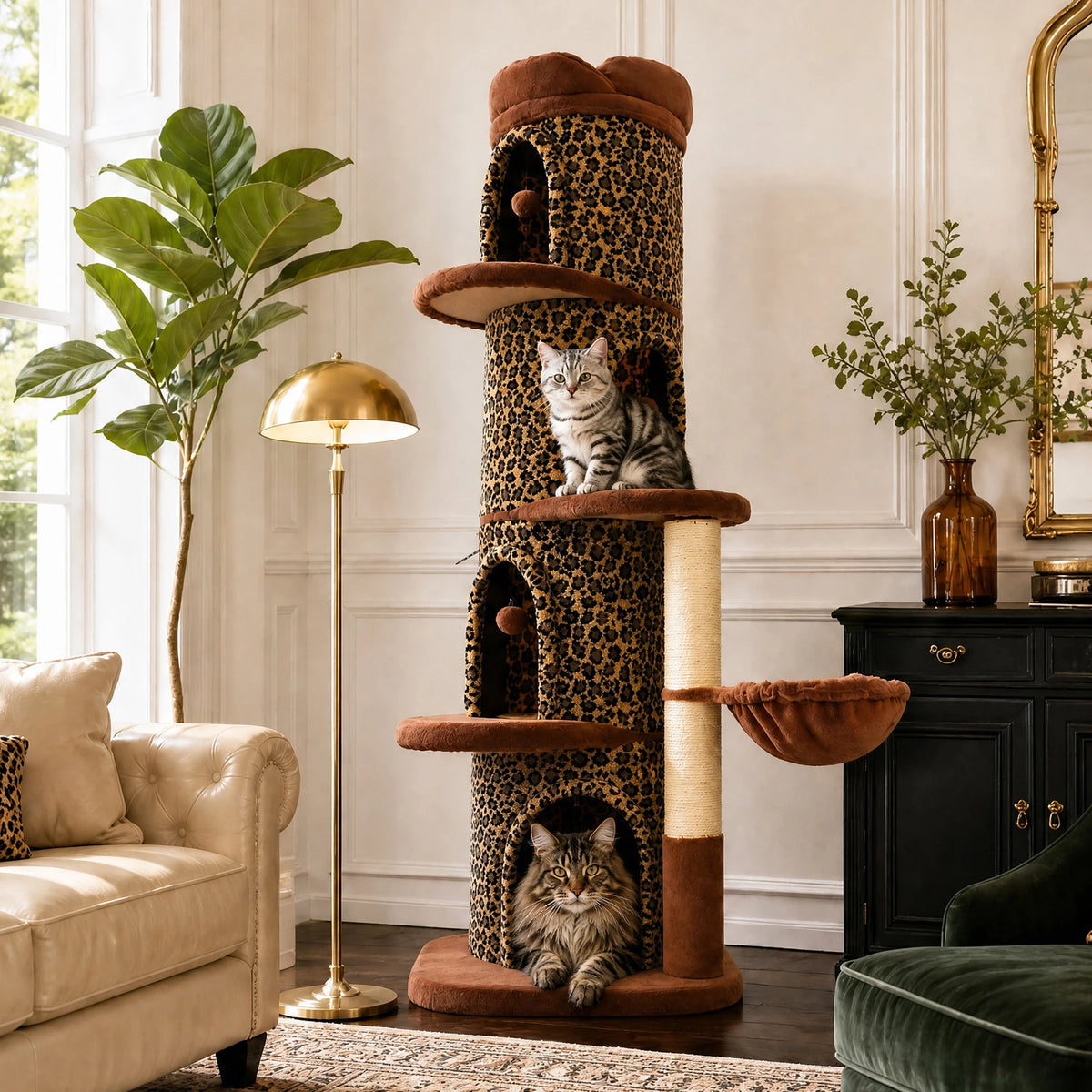 P Cat Tree With Spacious Condos Scratching Posts Cozy Beds