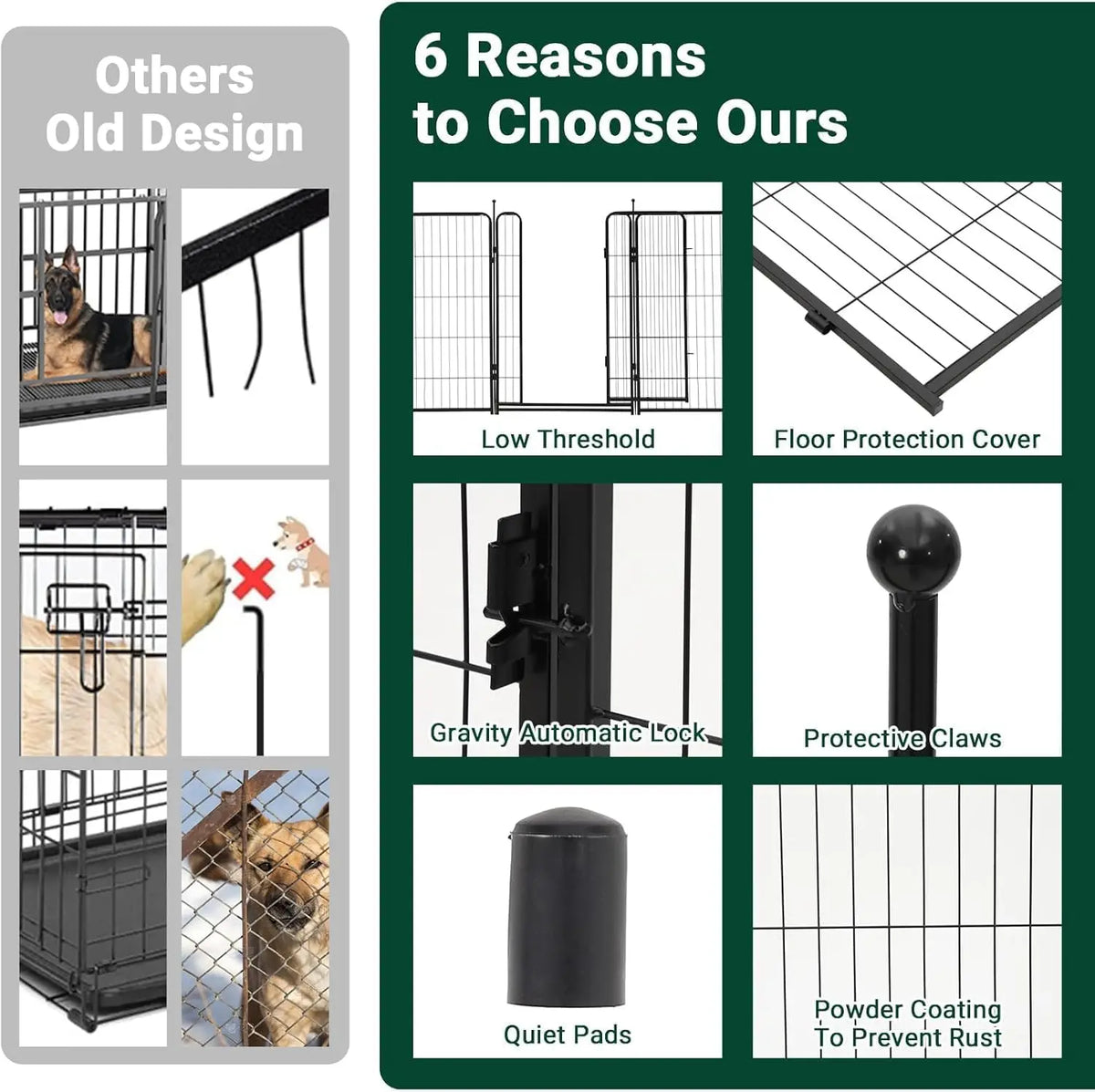 TWISTER.CK Heavy Duty Metal Pet Playpen With Lockable Interlocking Panels