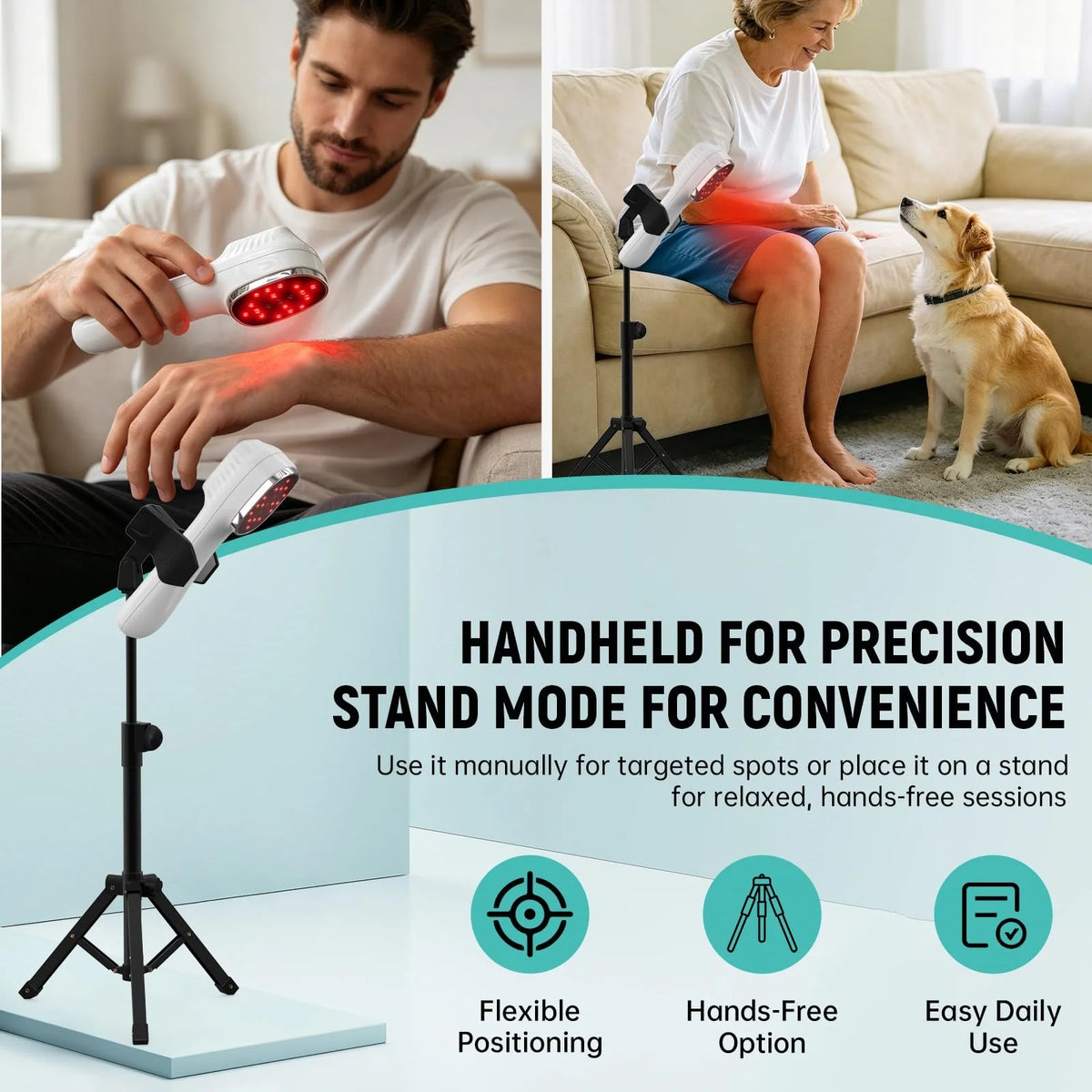 Handheld Pet Laser Therapy Device With Stand For Joint Pain Relief